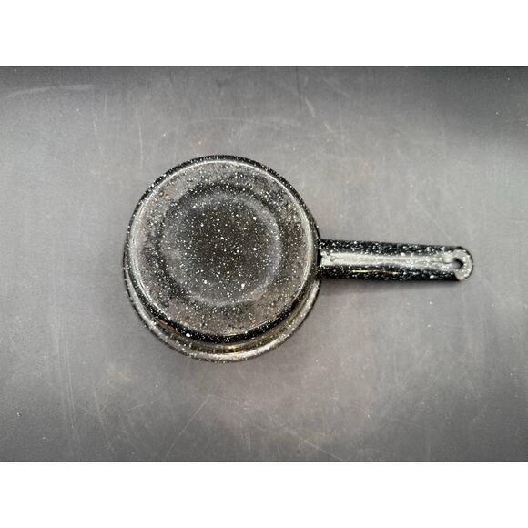 Vintage Black Speckled Enamelware Pot – 6.5” Retro Pan & Kettle-Rustic - Picture 5 of 9